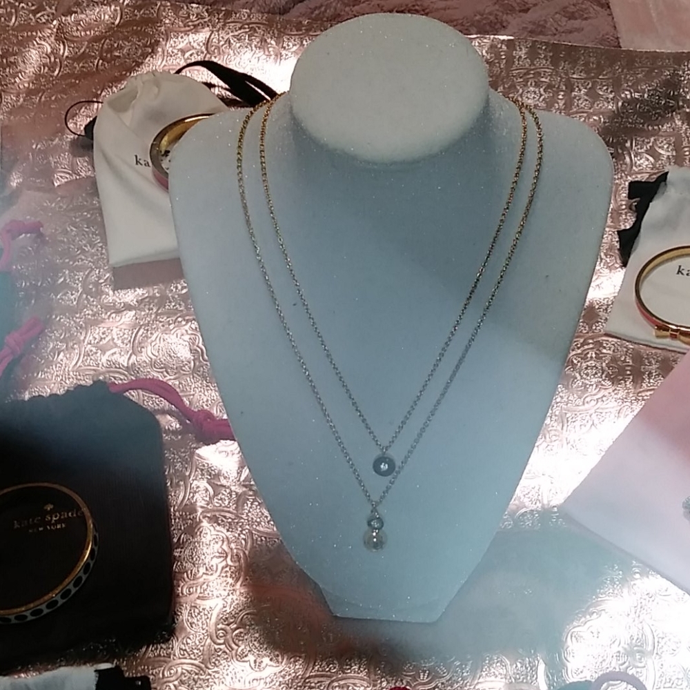 ⏬NWOT KATE SPADE DOUBLE PEARL NECKLACE W/BAG - Picture 2 of 13